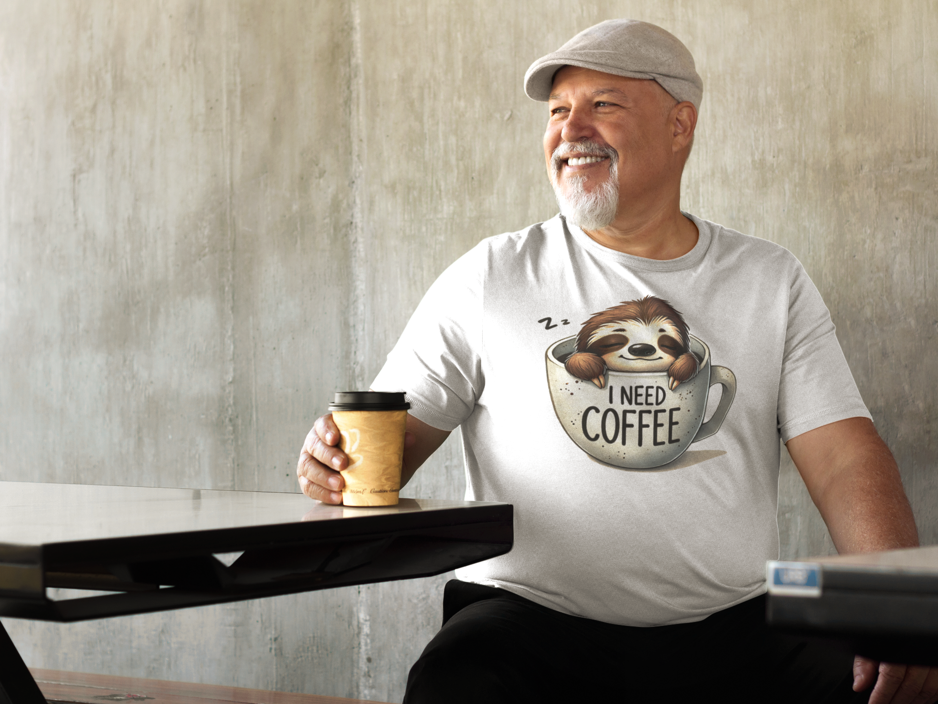 Personalised T-Shirt – “Sloth Design – Coffee Lovers”