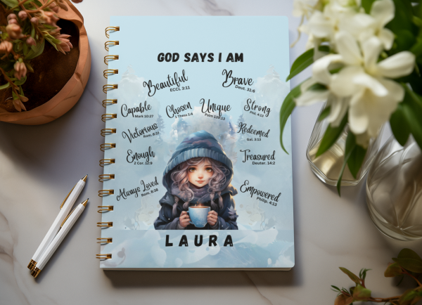 Personalised Journal "God Says I Am" – for Women and Girls