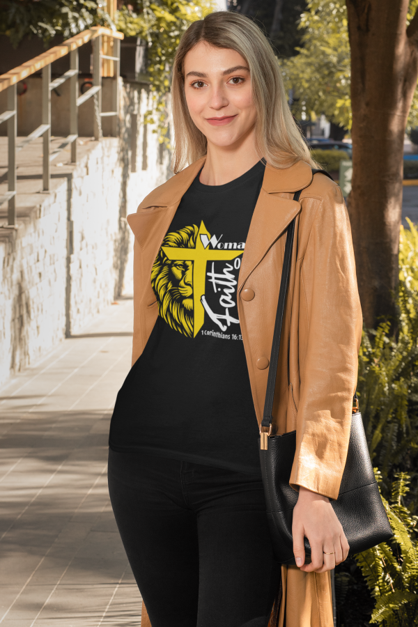 Man/Woman of Faith” Hoodie or T-Shirt | Lion + Cross | 1 Cor. 16:13 - Image 7