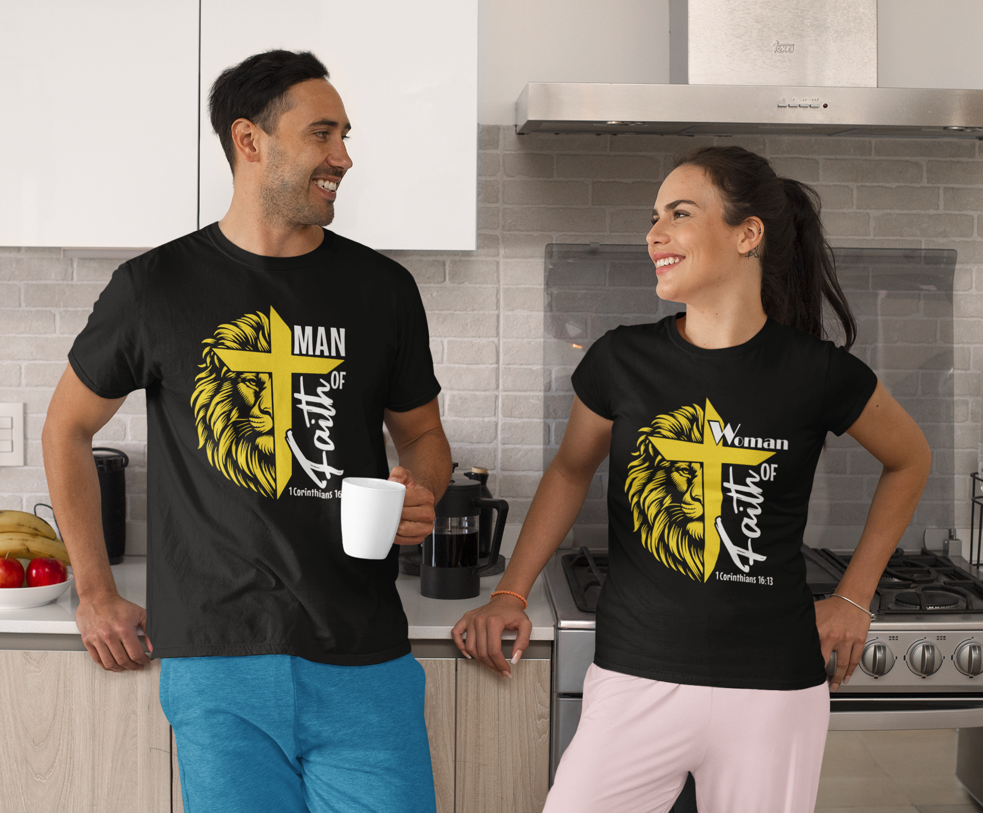 Man/Woman of Faith” Hoodie or T-Shirt | Lion + Cross | 1 Cor. 16:13