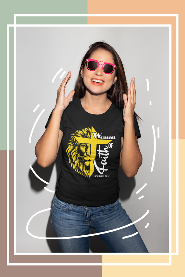 Man/Woman of Faith” Hoodie or T-Shirt | Lion + Cross | 1 Cor. 16:13 - Image 6