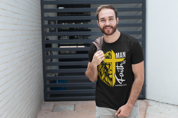 Man/Woman of Faith” Hoodie or T-Shirt | Lion + Cross | 1 Cor. 16:13 - Image 10