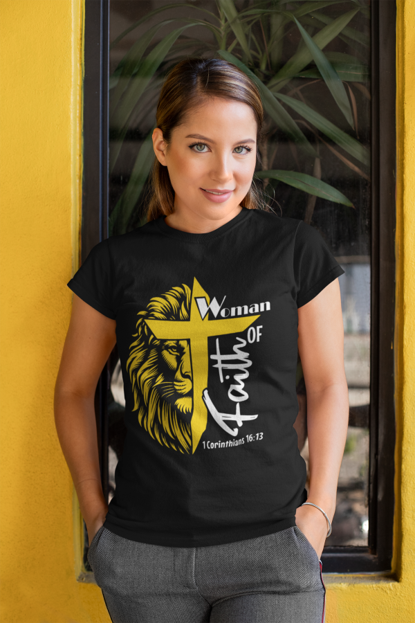 Man/Woman of Faith” Hoodie or T-Shirt | Lion + Cross | 1 Cor. 16:13 - Image 5
