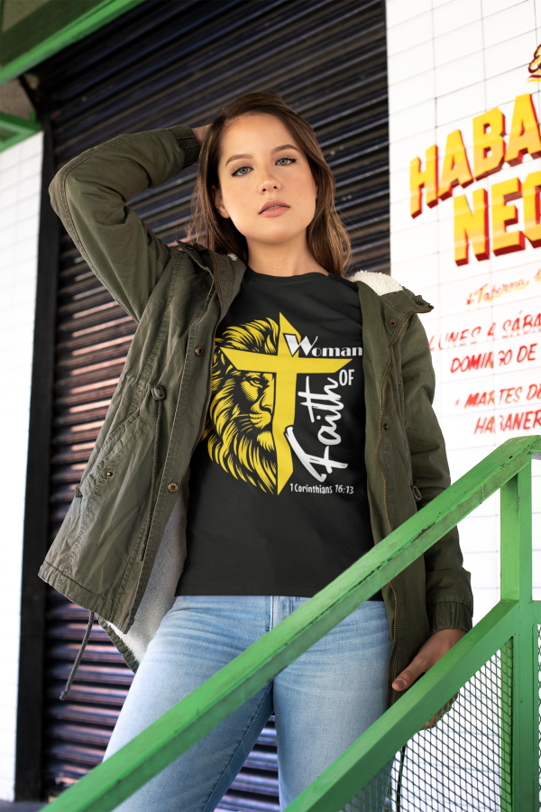 Man/Woman of Faith” Hoodie or T-Shirt | Lion + Cross | 1 Cor. 16:13 - Image 4
