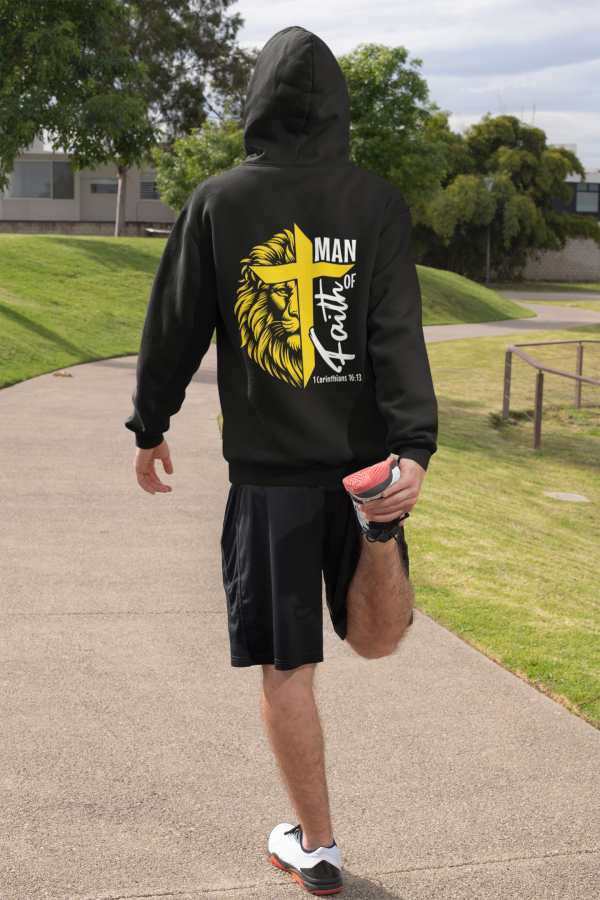 Man/Woman of Faith” Hoodie or T-Shirt | Lion + Cross | 1 Cor. 16:13 - Image 12