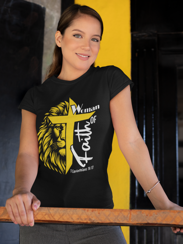 Man/Woman of Faith” Hoodie or T-Shirt | Lion + Cross | 1 Cor. 16:13 - Image 3