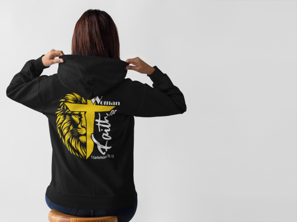 Man/Woman of Faith” Hoodie or T-Shirt | Lion + Cross | 1 Cor. 16:13 - Image 17