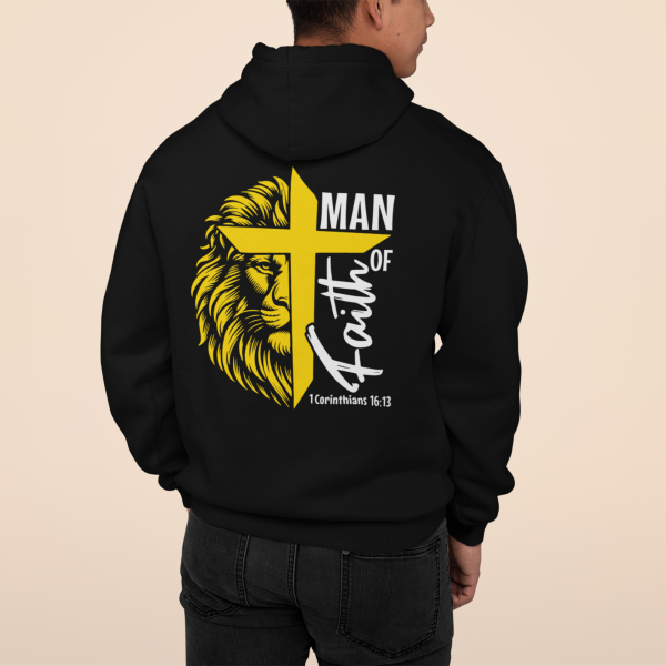 Man/Woman of Faith” Hoodie or T-Shirt | Lion + Cross | 1 Cor. 16:13 - Image 14