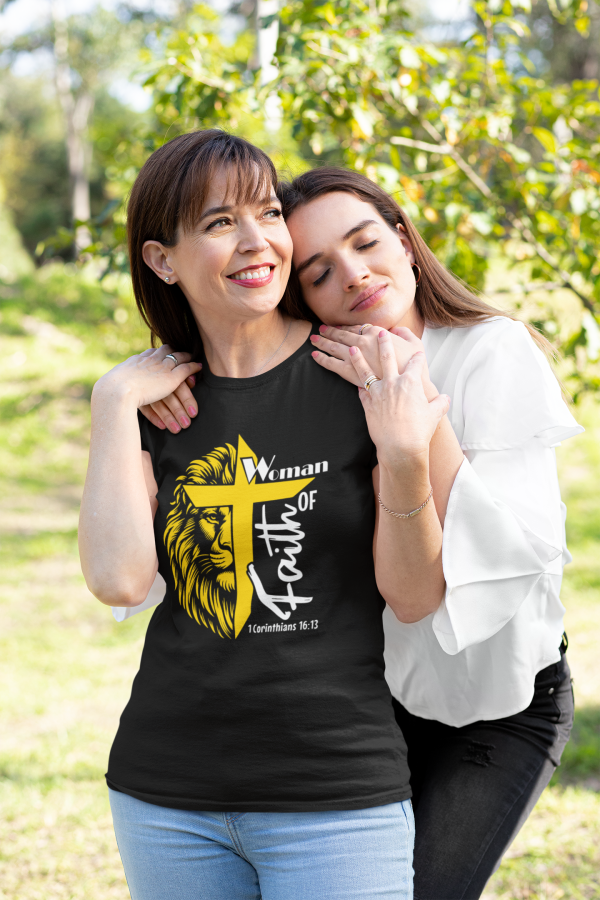 Man/Woman of Faith” Hoodie or T-Shirt | Lion + Cross | 1 Cor. 16:13 - Image 2