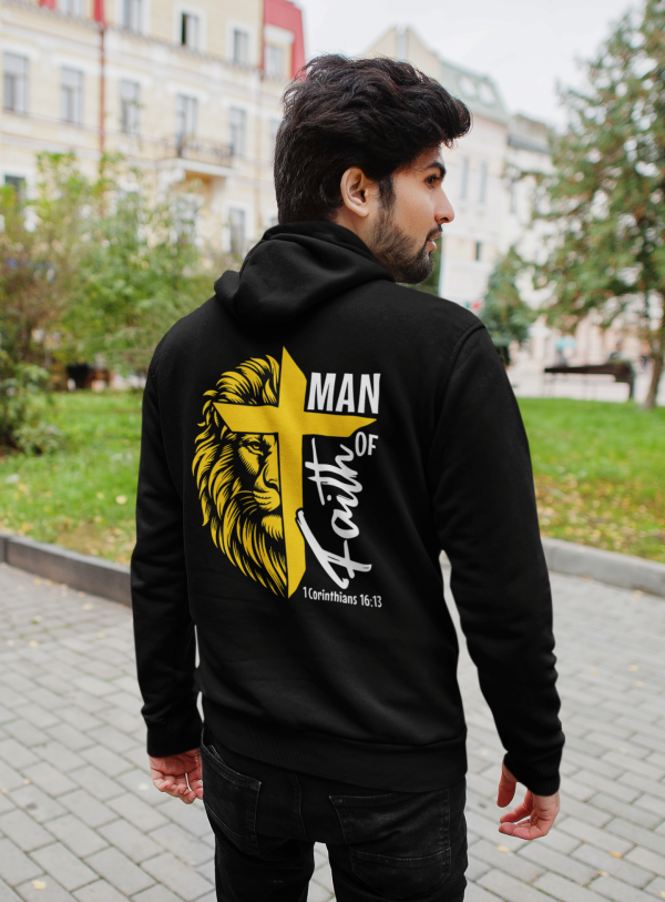 Man/Woman of Faith” Hoodie or T-Shirt | Lion + Cross | 1 Cor. 16:13 - Image 15