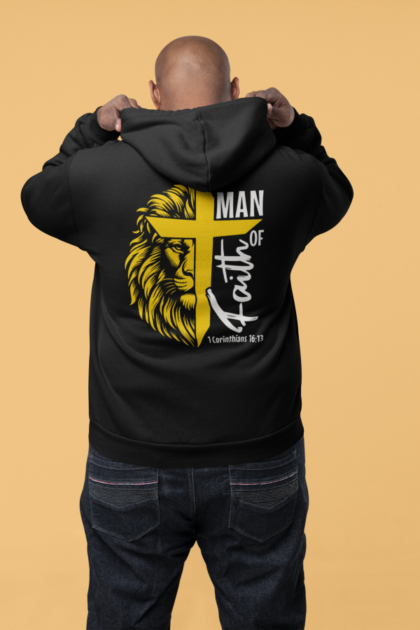 Man/Woman of Faith” Hoodie or T-Shirt | Lion + Cross | 1 Cor. 16:13 - Image 16